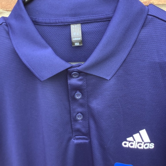 Adidas Polo Men's Size Large Active Performance Blue - Picture 2 of 8
